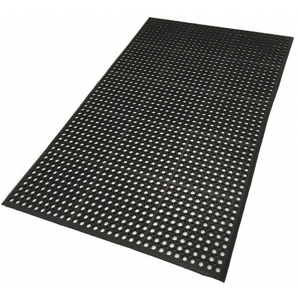 Notrax Antifatigue Mat, Rubber, Grit, 3 ft W x 5 ft L, Black 6LUL1