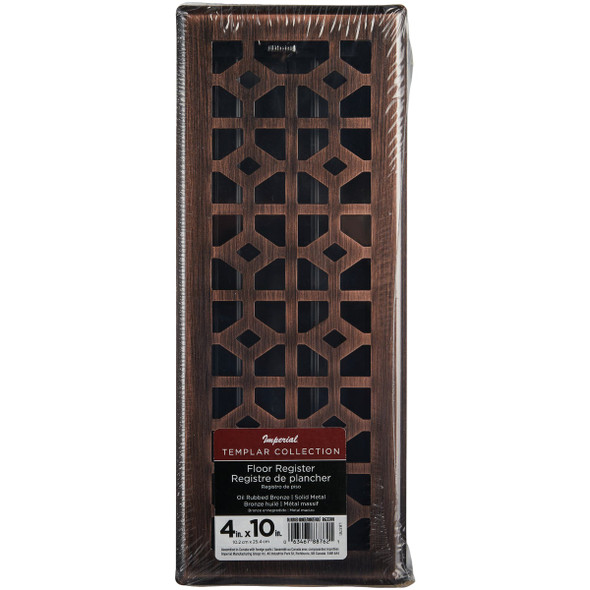 Imperial Templar 4 In. x 10 In. Oil-Rubbed Bronze Steel Floor Register RG3398 449183