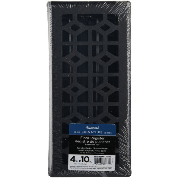 Imperial Templar 4 In. x 10 In. Black Iron Steel Floor Register RG3466 467750