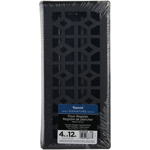 Imperial Templar 4 In. x 12 In. Black Iron Steel Floor Register RG3467 469316