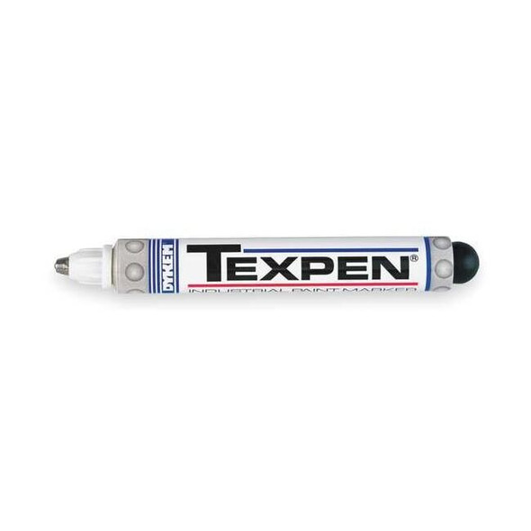 Dykem Industrial Marker, Medium Tip, White Color Family, Ink 16083