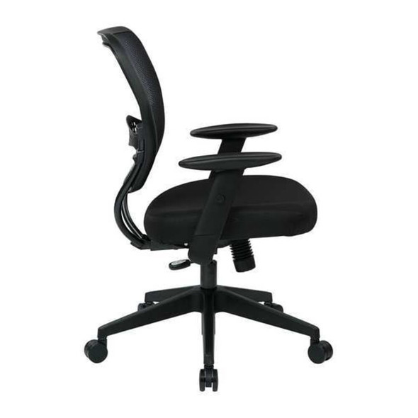Desk Chair Desk Chair, Adjustable Arms, 19" to 23" Height, Fabric, Black  55-7N17-231