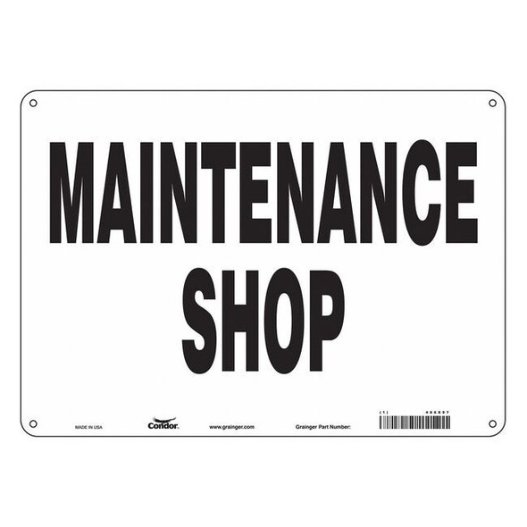 MAINTENANCE SHOP, 14 in W x 10 in H, Horizontal Rectangle, Aluminum, 486X97