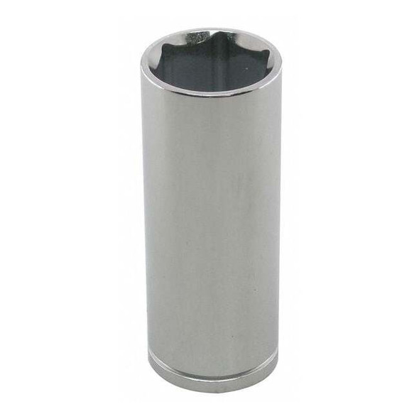 WESTWARD 1/2 in Drive, 29mm Metric Socket, 6 Points,  Steel, Chrome, 29 mm