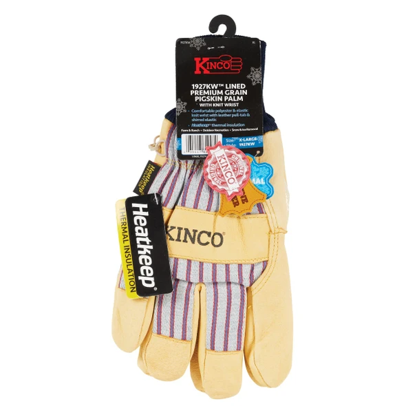 Kinco Otto Striped Men's XL Pigskin Leather Palm Thermal Insulated Work Glove 1927KW-XL 745912