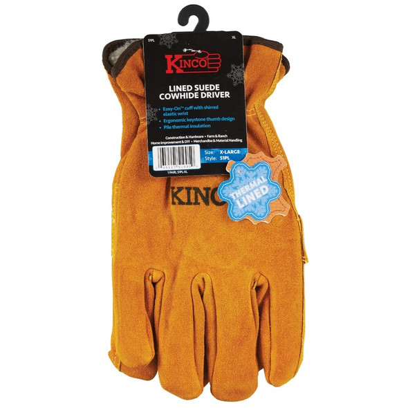 Kinco Men's XL Suede Cowhide Pile Lined Winter Work Glove 51PL-XL 706009