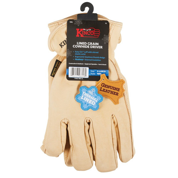 Kinco Men's XL Full Grain Cowhide Thermal Insulated Winter Work Glove 98RL-XL 713520
