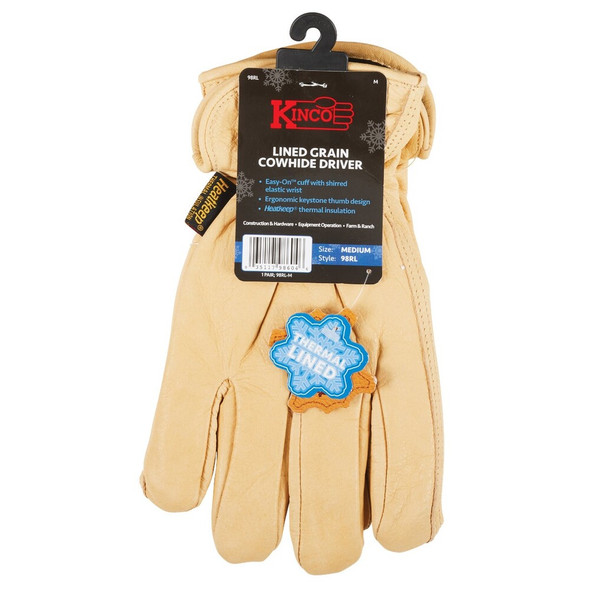 Kinco Men's Medium Full Grain Cowhide Thermal Insulated Winter Work Glove 98RL-M 717676