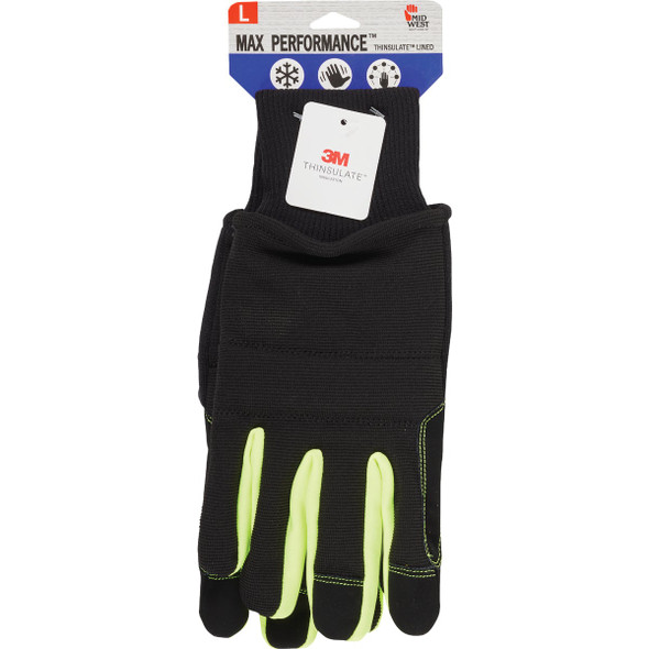 Midwest Gloves & Gear Max Performance Men's Large Thinsulate Lined Work Glove with Snow Cuff