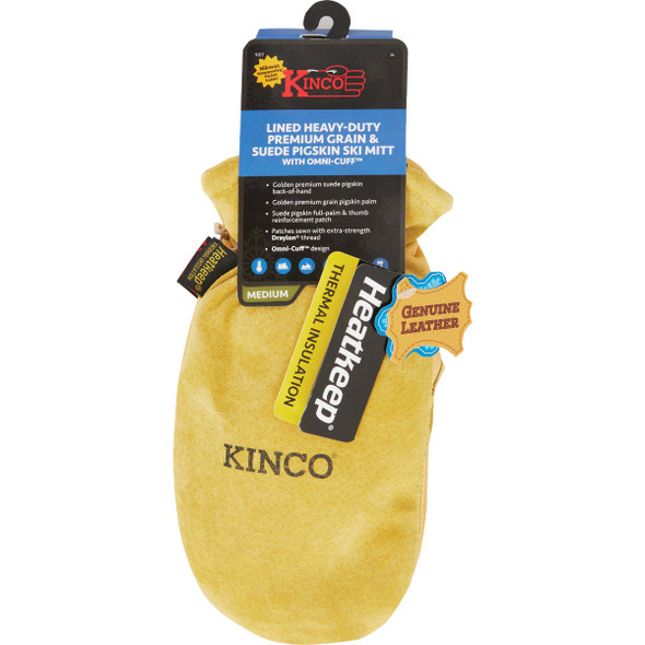 Kinco Men's Medium Premium Pigskin Thermal Insulated Mitten Kinco Men's Medium Premium Pigskin Thermal Insulated Mitten
