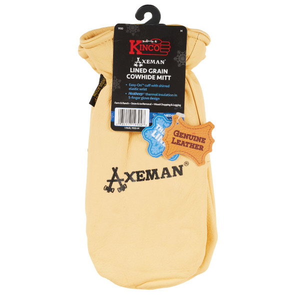 Kinco Men's Medium Tan Full Grain Cowhide Thermal Insulated Mitten 1930-M 735463