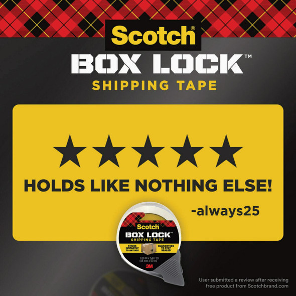 Scotch Box Lock 1.88 In. x 38.2 Yd. Clear Shipping Packaging Tape Scotch Box Lock 1.88 In. x 38.2 Yd. Clear Shipping Packaging Tape