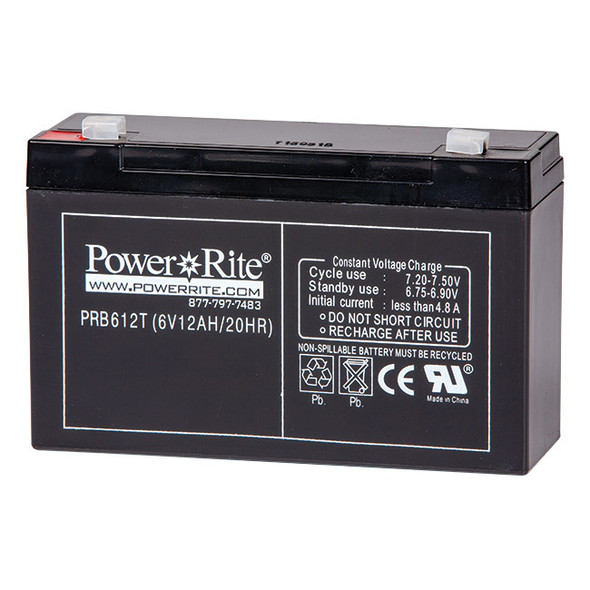 Power Rite® Battery, 6V, 12 Ah, 1/Each