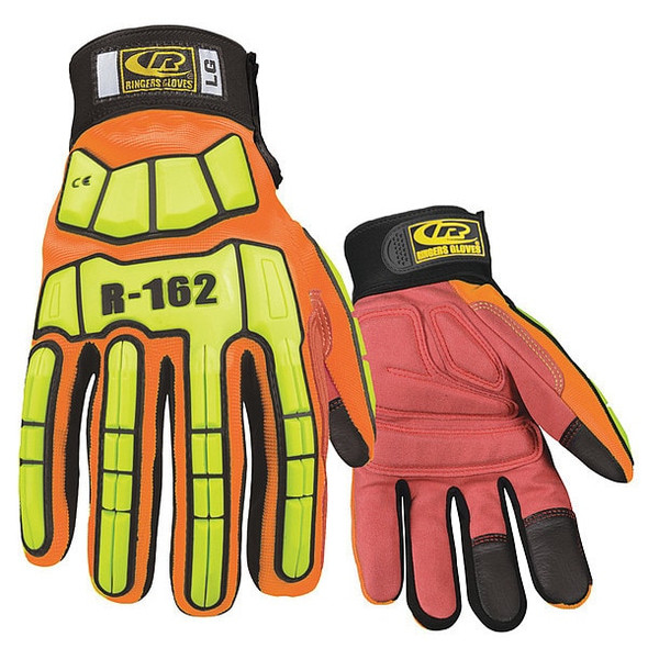 Ringers Gloves Impact Resistant Gloves,Orange,L,PR 162