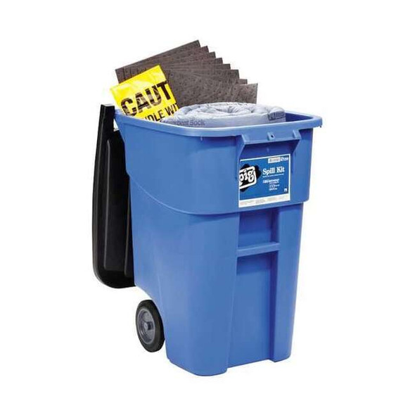 Spill Kit, 37 gal Volume Absorbed per Kit, 50 gal Capacity, Can, Blue, 92
