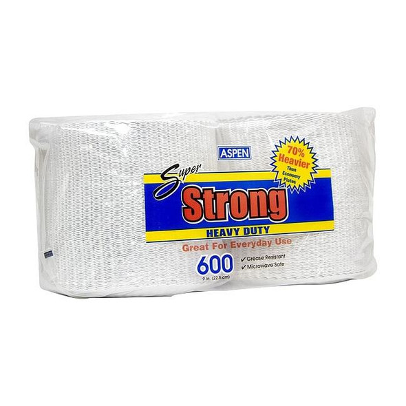Manufacturer Varies Disposable Paper Plate,9 in,White,PK600 13677