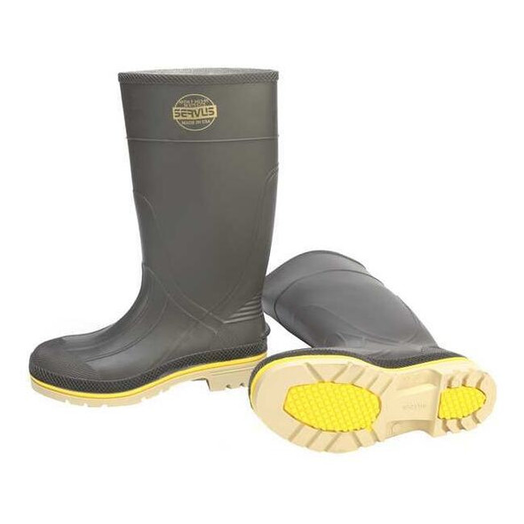 Servus Men's Servus Pro+(TM) Rubber Boot, Steel Toe, 15" Height, Gray, 6 75105/6