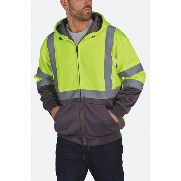 Utility Pro Hi-Viz Sweatshirt, Ylw/Blk, Polymide, 2XL UHV425-xxl-BLKYLW