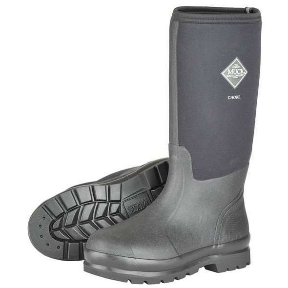 Muck Boot Co Men's Muck Chore Rubber Boot, Plain Toe, 16" Height, Black, 12 CHH-000A/12