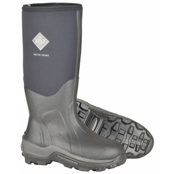 Men's Arctic Sport Rubber Boot, Plain Toe, 16" Height, Black, 6  ASP-000A/6