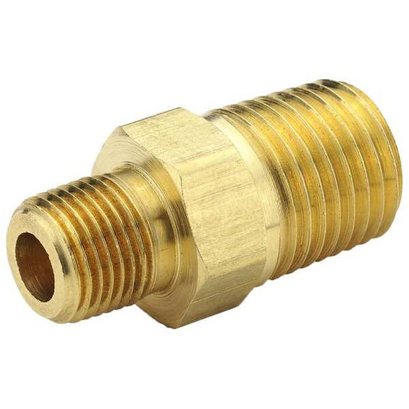 Hex Reducing Nipple Brass Hex Nipple Reducer, 1/4 in Male NPT X 1/8 in Male NPT
