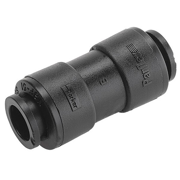 Trueseal Push-Fit Union Fitting, 1/2 in Tube Size, PVDF, Black FB8UC8-HBLK