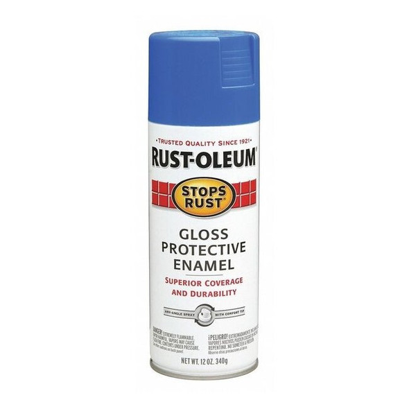 Rust-Oleum Spray Paint, Sail Blue, Gloss, Solvent, 12 oz 7724830