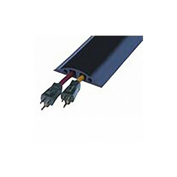 Cable Protector, 1-1/8 in H, 10 ft L, 5-3/4 in W, 2 Channel, Rubber, Black