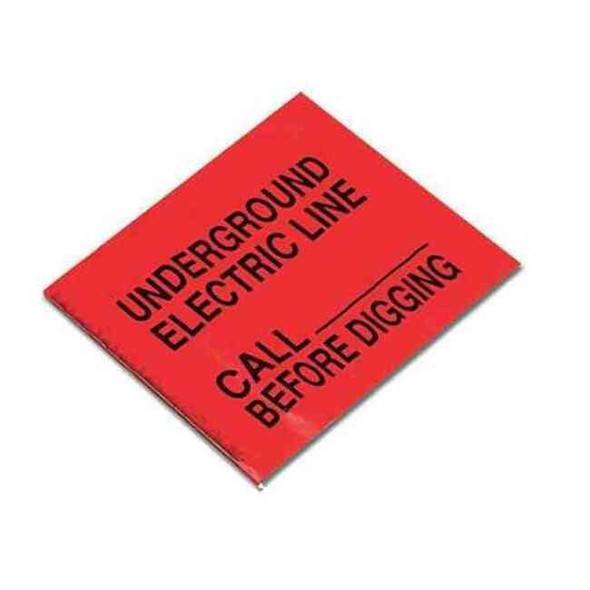 Presco Marking Flag, PVC, Electric Line, 4" L., 100 PK 4521RBK3571-200