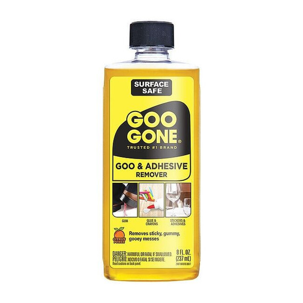 Goo Gone Citrus Adhesive Remover, 8 Oz Bottle, Liquid, 12 PK 2087