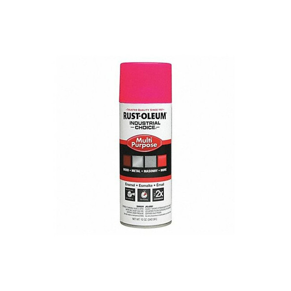 Rust-Oleum Spray Paint, Fluorescent Pink, Gloss, Solvent, 12 oz 1659830