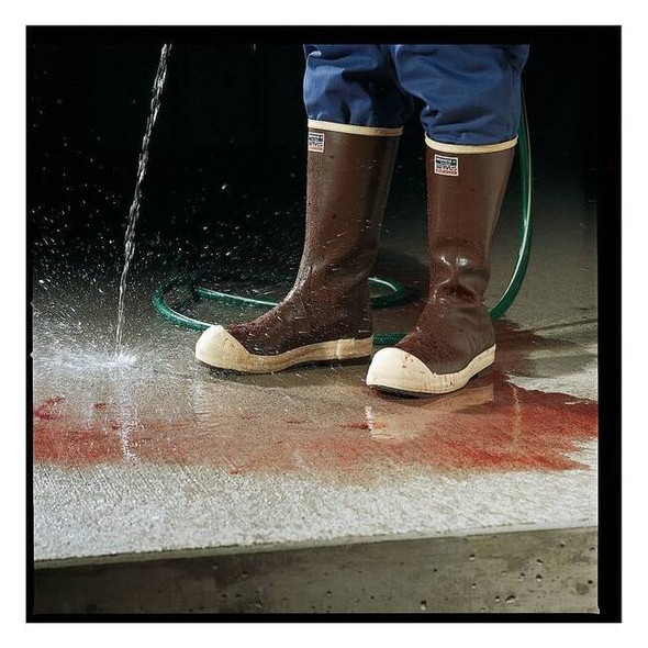 Men's Servus Neoprene III Rubber Boot, Steel Toe, 12" Height, Brown, 11