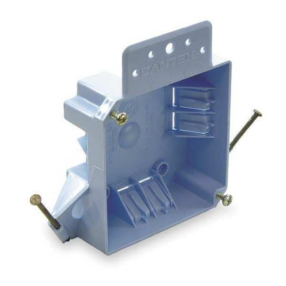 Cantex Electrical Box, 18 cu in, Square Box Type, 2 Gangs, PVC, Square Shape EZ18XNR