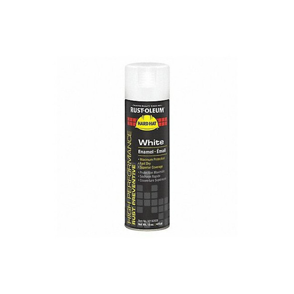 Rust-Oleum Rust Preventative Spray Paint, White, Gloss, Solvent, 15 oz V2192838