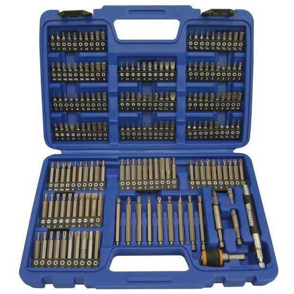 Westward 175 Piece Screwdriver Bit Set, 1/4 in Hex Shank Size 1VXP2