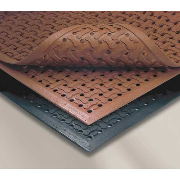 Notrax Antifatigue Mat, Rubber, Drainage Holes, 3 ft W x 5 ft L, Red T18S0035RD