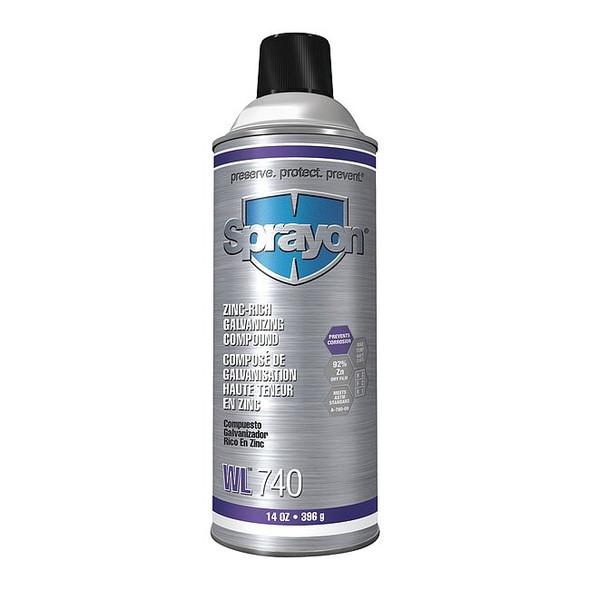 Sprayon Galvanize Coating,Gray,14 oz. Sz,Aerosol SC0740000