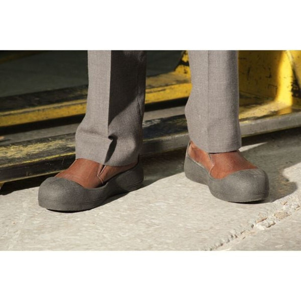 Overshoes, Steel Toe, Rubber, 3 in Height, Pull On Closure, Weave Sole, Black, S  IMPACTOES