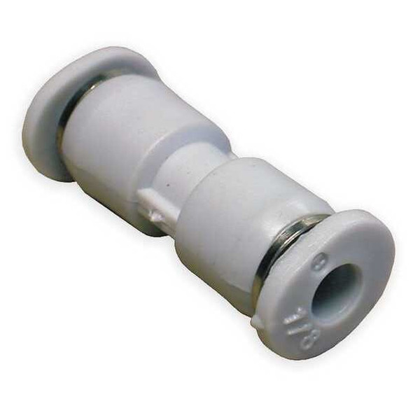 Norgren Straight Union, 1/8 in Tube Size, Polybutylene, White, 10 PK M20200100