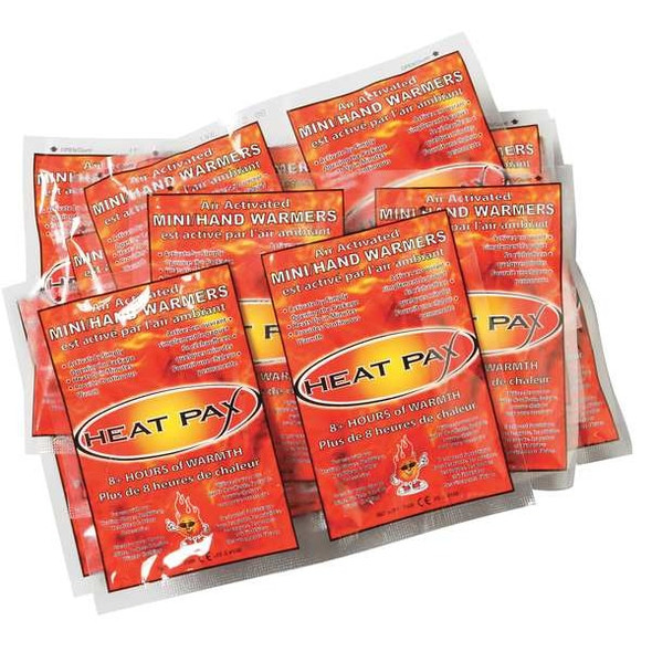 Techniche Hand Warmer, Up to 8 hr, Air-Activated, 137  Degrees F Avg. Temp., 10 PK 5553