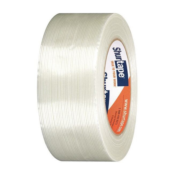 Strapping Tape, 5.2 mil Thick, 2 in W x 180 ft L, 3 in Core Dia., Clear, 24 PK