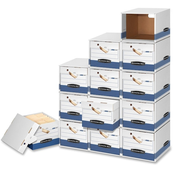 Bankers Box File Box,Blue; White,10" H,PK12 0063101