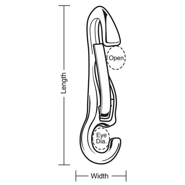 Lucky Line Economy Spring Snap,L 2 7/8 In,PK10 4GGU8