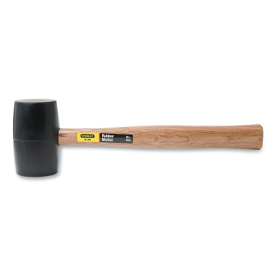 Rubber Mallet, 16 oz, 13-1/2 in, Hardwood Handle