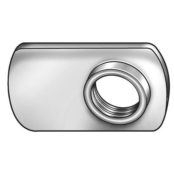 Hex Weld Nut, #8-32, Steel, 7/16 in Wd, 5/8 in Lg, 3/32 in Ht, 50 PK