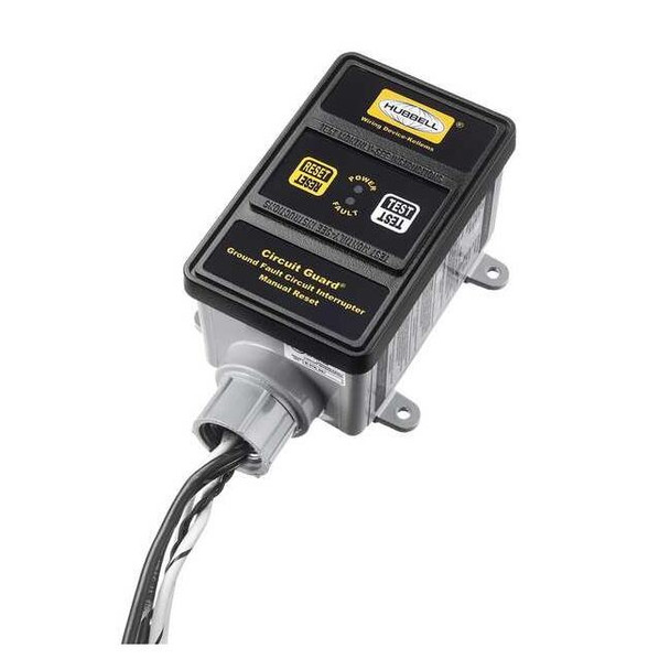 Hubbell Wiring Device-Kellems GFCI,Hard Wired,120V,30A,Black GFHW13005