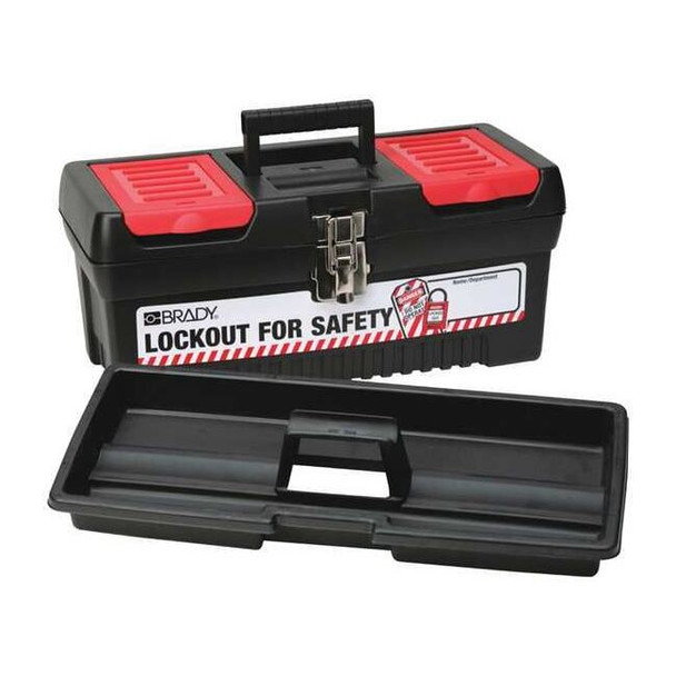 Brady Lockout Tool Box, Polypropylene, 16-13/64" Width, 7-13/16" Height 105906