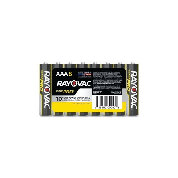 Ultra Pro™ Alkaline Battery, 1.5V, AAA, Shrink Pack, 8/PK