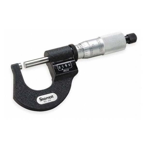 Starrett Digital Outside Micrometer,1 In,Ratchet T216XRL-1