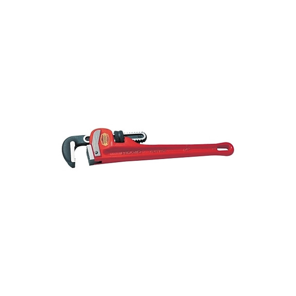 Heavy-Duty Straight Pipe Wrench, Steel Jaw, 8 in